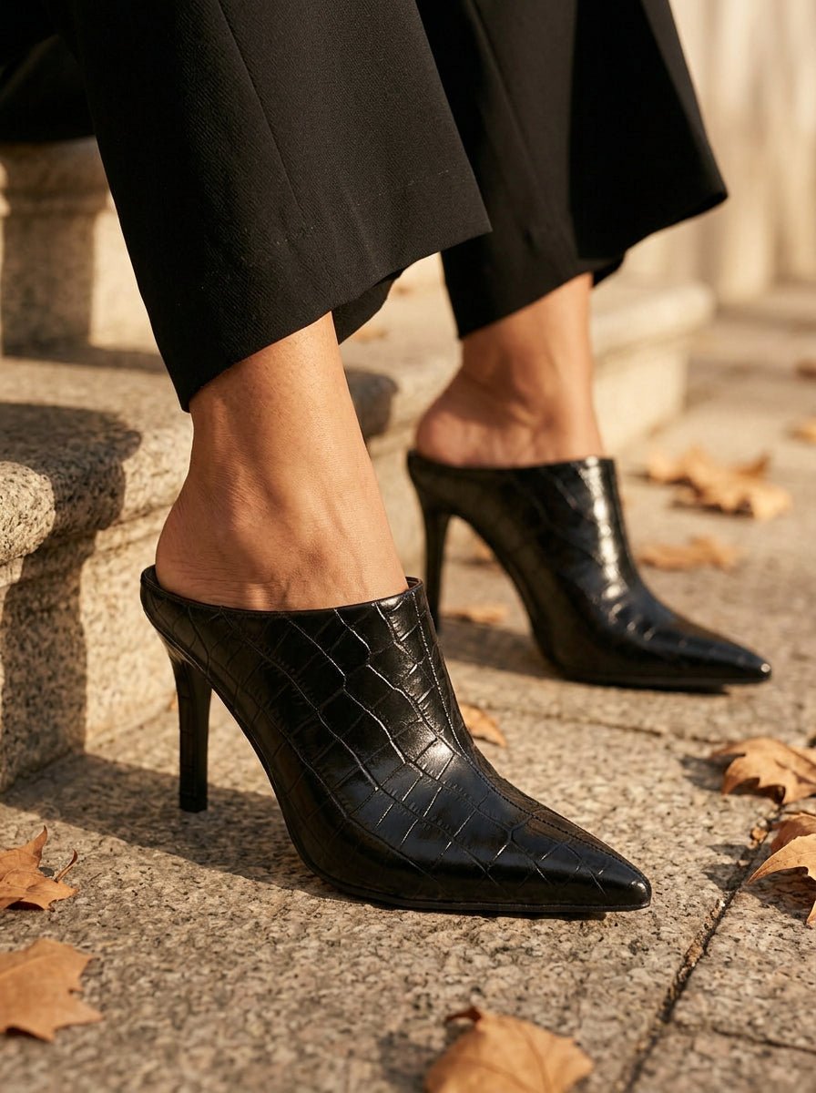Aurelie Black Croc - WORKSHOP