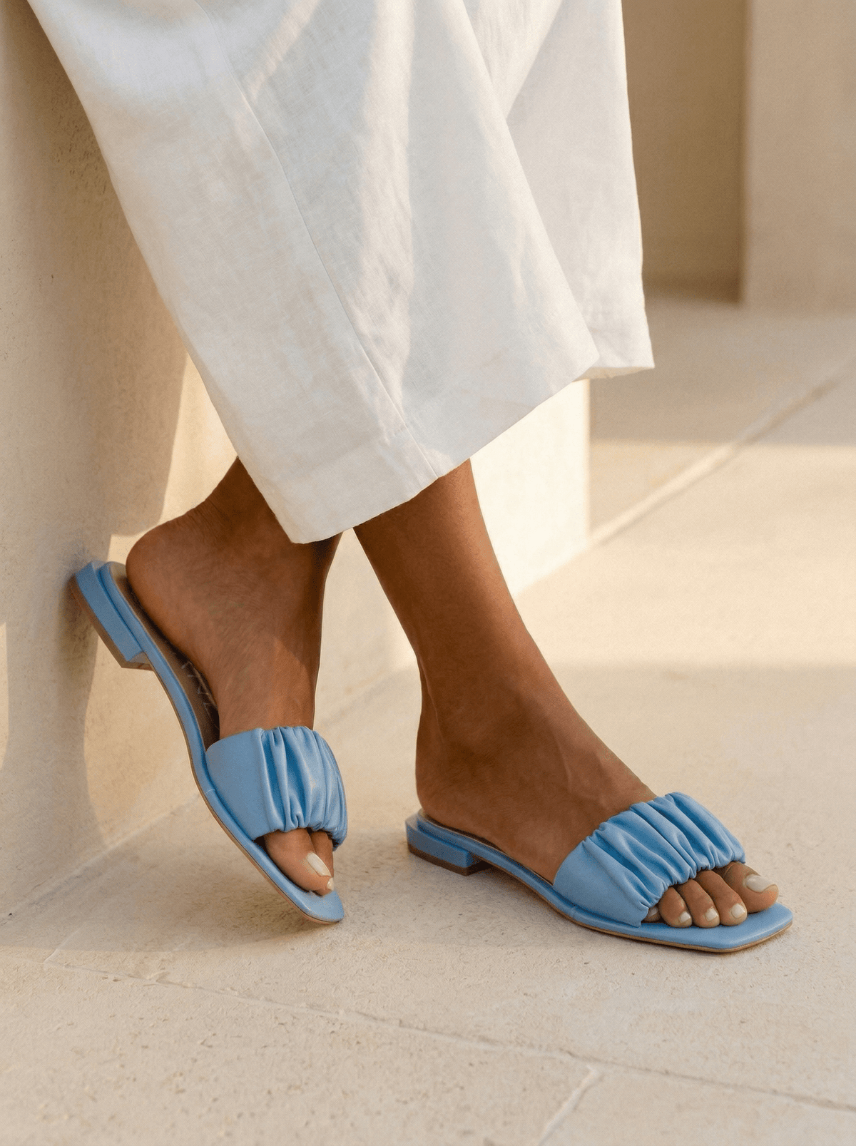Loretta Light Blue Sandals - WORKSHOP