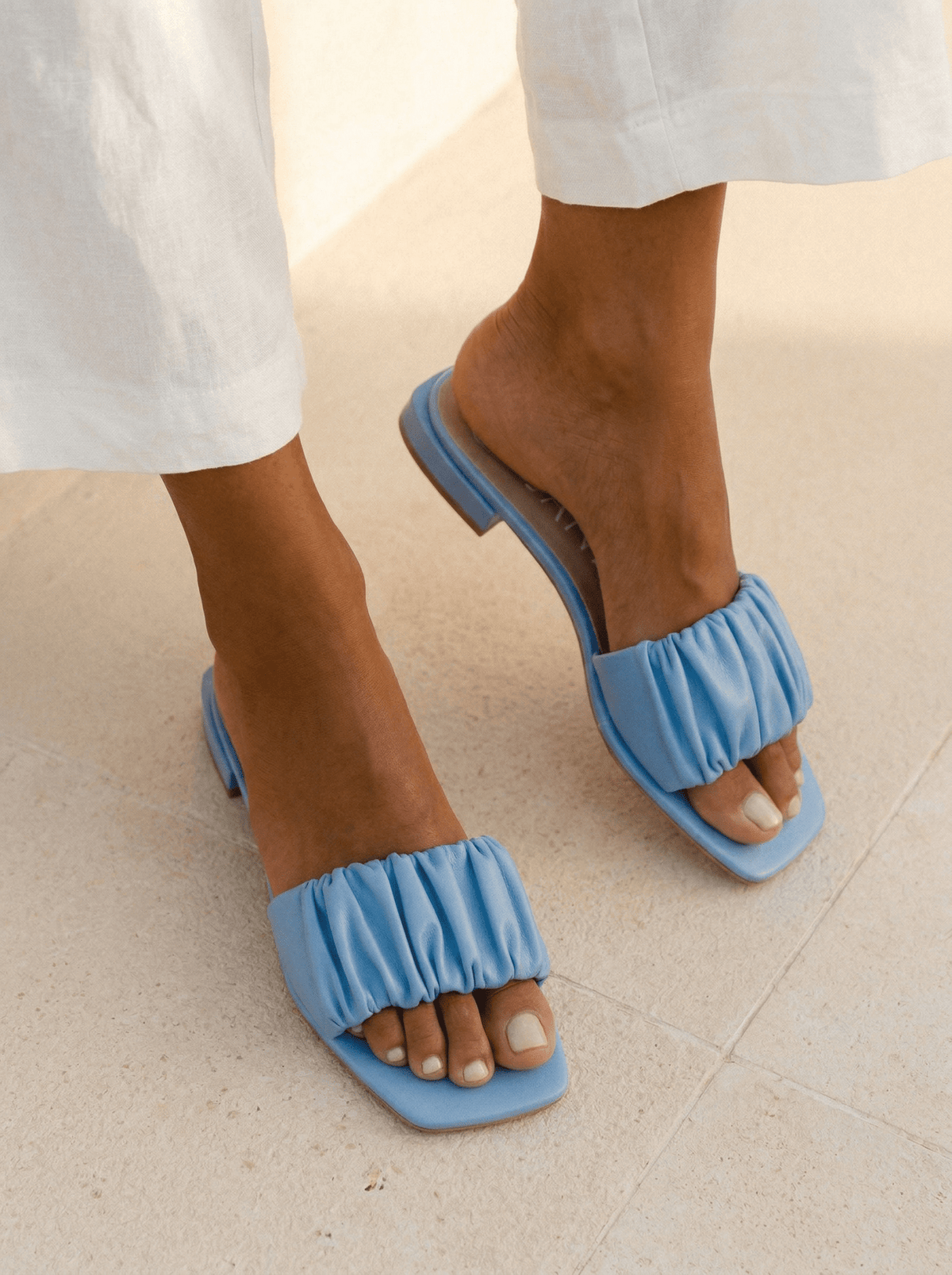 Loretta Light Blue Sandals - WORKSHOP