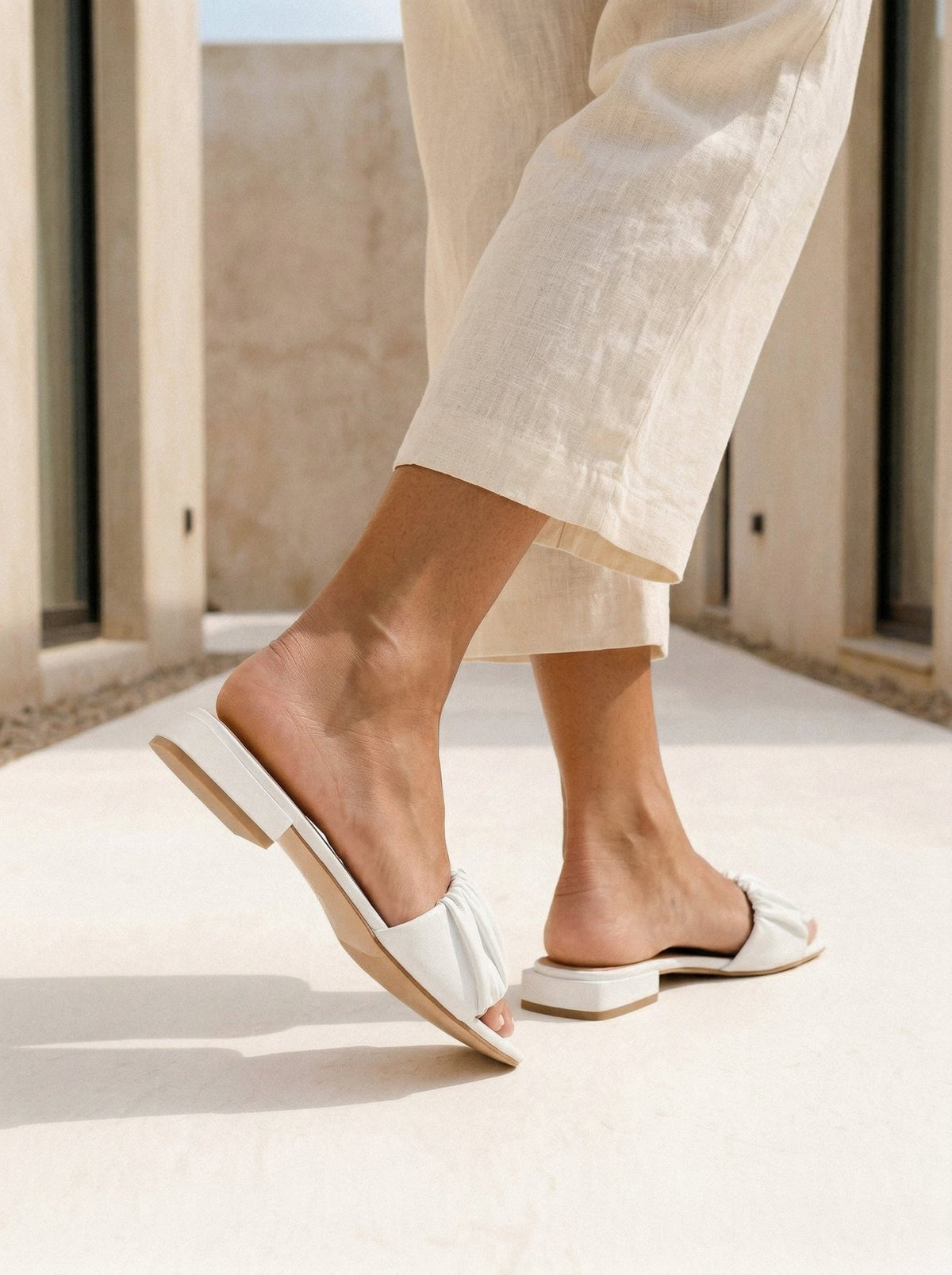 Loretta White Sandals - WORKSHOP