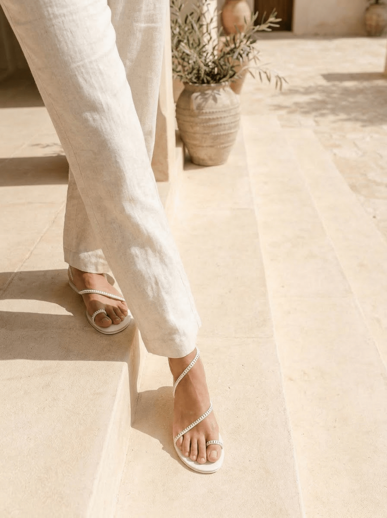 Noemi White Sandals - WORKSHOP