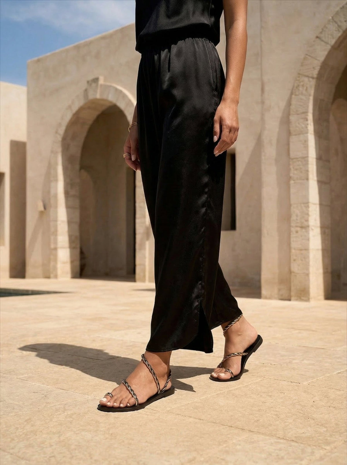 Trish Black Sandals - WORKSHOP