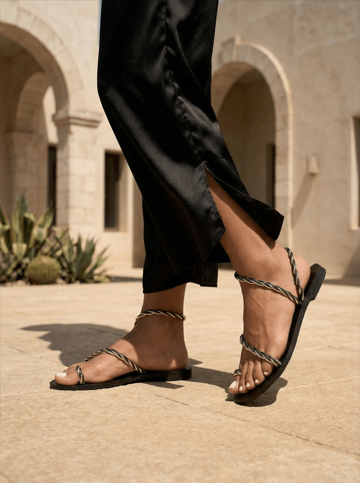 Trish Black Sandals - WORKSHOP