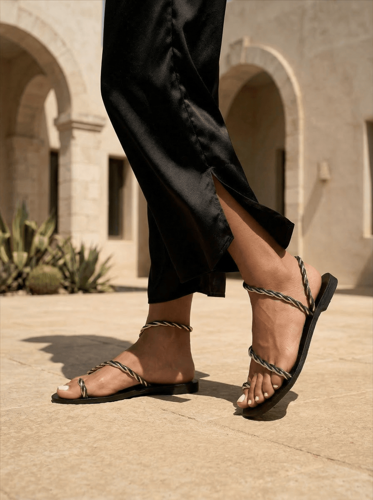 Trish Black Sandals - WORKSHOP