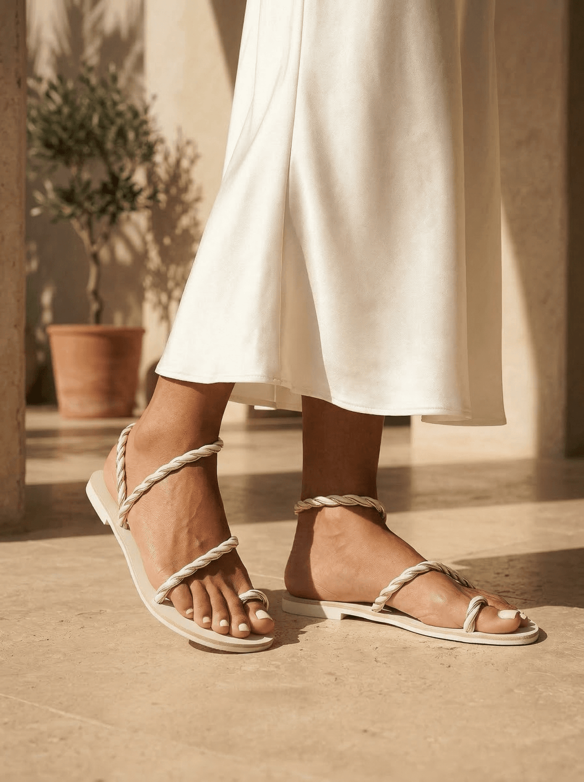 Trish White Sandals - WORKSHOP